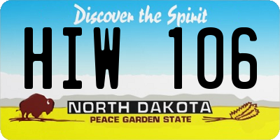 ND license plate HIW106