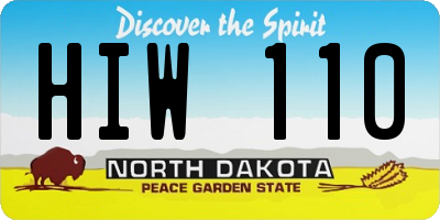 ND license plate HIW110