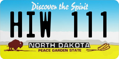 ND license plate HIW111