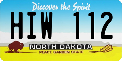 ND license plate HIW112