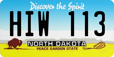 ND license plate HIW113