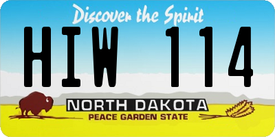 ND license plate HIW114