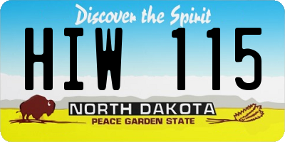 ND license plate HIW115