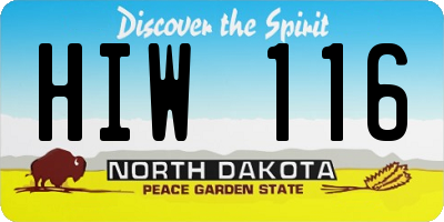 ND license plate HIW116