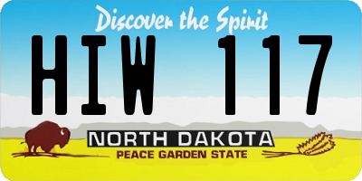 ND license plate HIW117