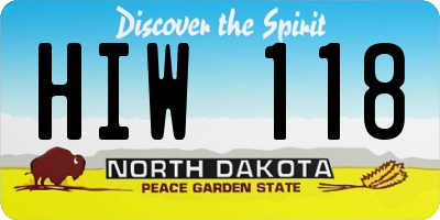 ND license plate HIW118