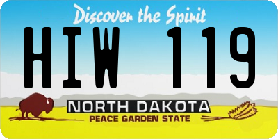 ND license plate HIW119