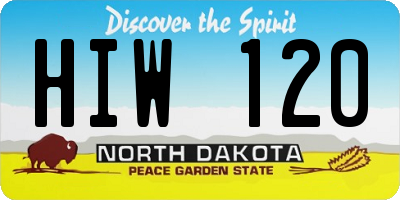 ND license plate HIW120