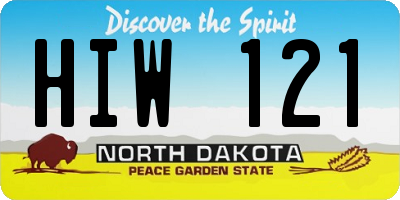 ND license plate HIW121