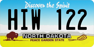 ND license plate HIW122