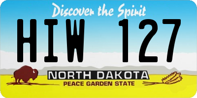 ND license plate HIW127