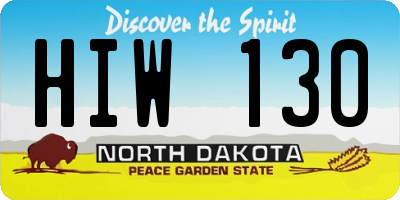 ND license plate HIW130