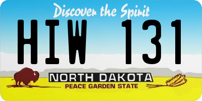 ND license plate HIW131