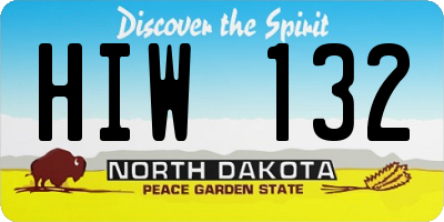 ND license plate HIW132