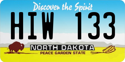 ND license plate HIW133