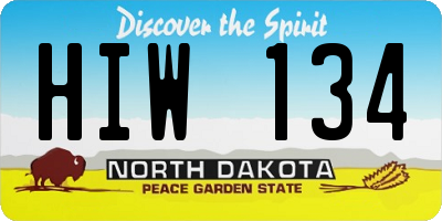 ND license plate HIW134