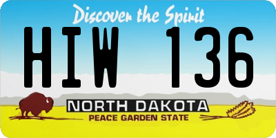 ND license plate HIW136