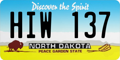 ND license plate HIW137