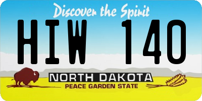 ND license plate HIW140