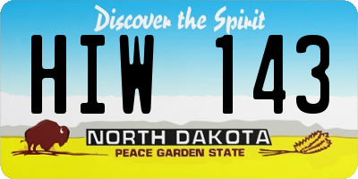 ND license plate HIW143