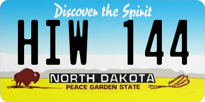 ND license plate HIW144