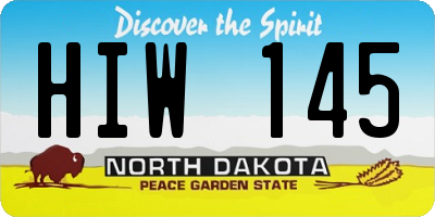 ND license plate HIW145