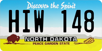 ND license plate HIW148