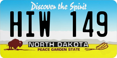 ND license plate HIW149