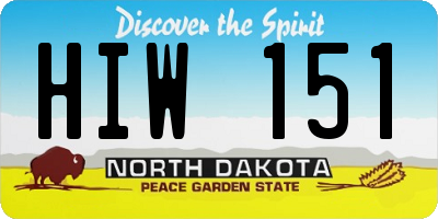 ND license plate HIW151