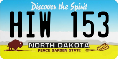 ND license plate HIW153