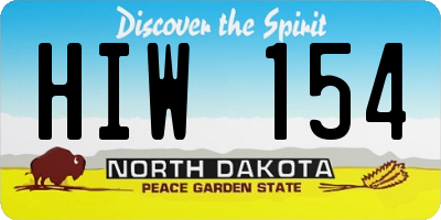 ND license plate HIW154