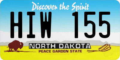 ND license plate HIW155