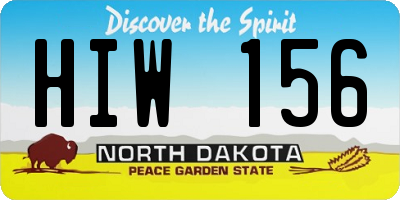 ND license plate HIW156