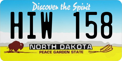 ND license plate HIW158