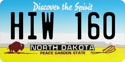 ND license plate HIW160