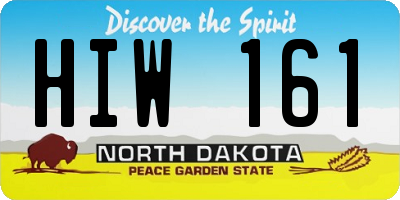 ND license plate HIW161