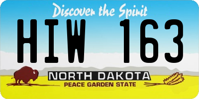 ND license plate HIW163