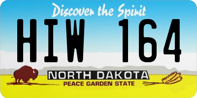 ND license plate HIW164