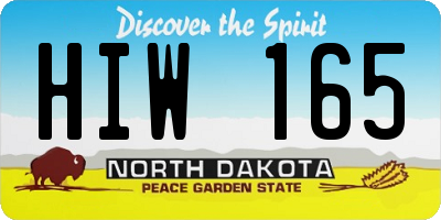 ND license plate HIW165