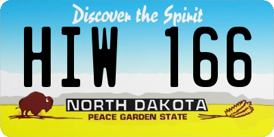 ND license plate HIW166