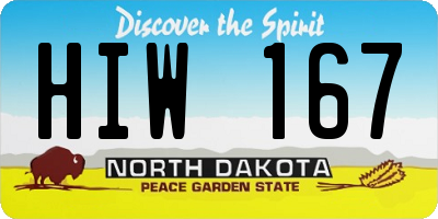 ND license plate HIW167