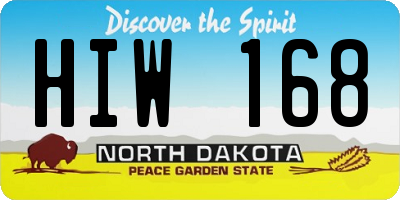 ND license plate HIW168