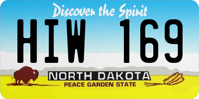 ND license plate HIW169