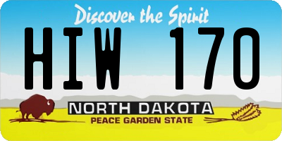 ND license plate HIW170