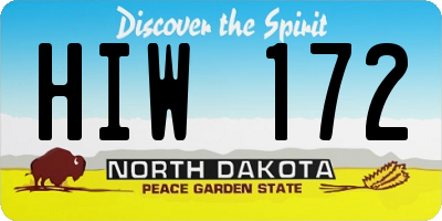 ND license plate HIW172