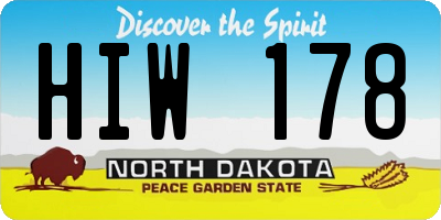 ND license plate HIW178