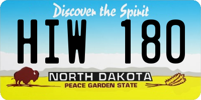 ND license plate HIW180