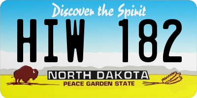 ND license plate HIW182