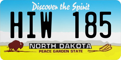 ND license plate HIW185