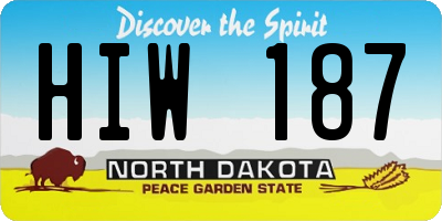 ND license plate HIW187